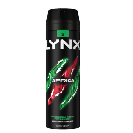 Lynx XL Africa Body Spray Deodorant for Men 6 Pack - 6 x 200ml